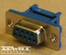 D-sub csatlakozó aljzat, 9p.