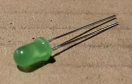 12V-os, 5mm zöld led
