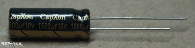 1500uF, 10V, LOW ESR, elektrolit kondenzátor