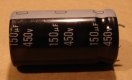 150uF, 450V, elektrolit kondenzátor