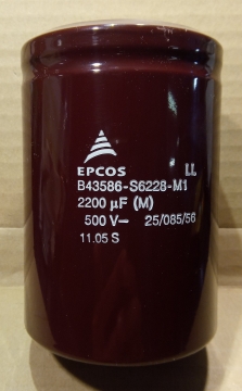 2200uF, 500V LL, elektrolit kondenzátor