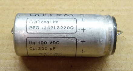 220uF, 100V, LL, LOW ESR, elektrolit kondenzátor