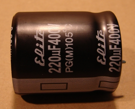 220uF, 400V, elektrolit kondenzátor