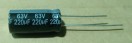220uF, 63V, LOW ESR, elektrolit kondenzátor