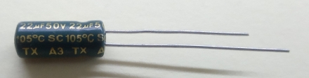 22uF, 50V, LOW ESR, elektrolit kondenzátor