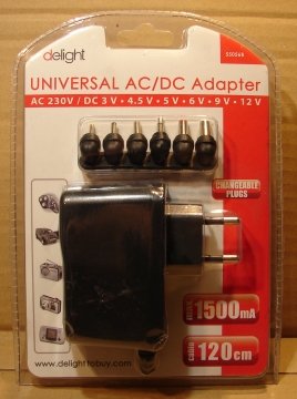 3-12V, 1,5A, adapter