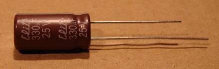 330uF, 25V, LOW ESR, elektrolit kondenzátor