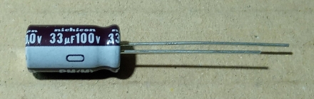33uF, 100V, LOW ESR, elektrolit kondenzátor