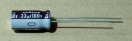 33uF, 100V, LOW ESR, elektrolit kondenzátor