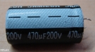 470uF, 200V, elektrolit kondenzátor