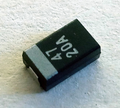 47uF, 20V D, smd tantál kondenzátor