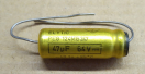 47uF, 64V, LL, LOW ESR, axiális elektrolit kondenzátor