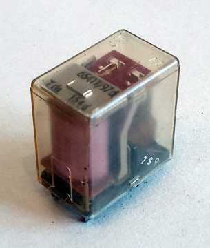 65411 relé, 6V, 2x3A