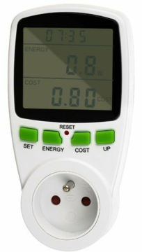 Hálózati fogyasztásmérő hüvelyes földeléssel