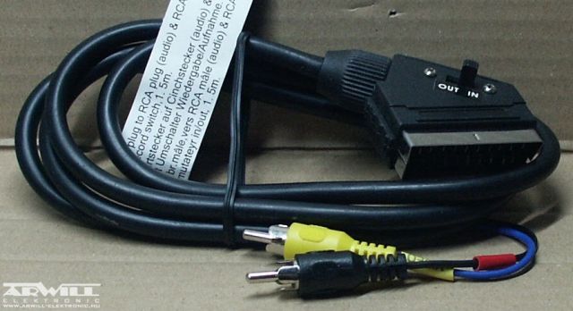 Scart - 2 RCA kábel, 1,5m