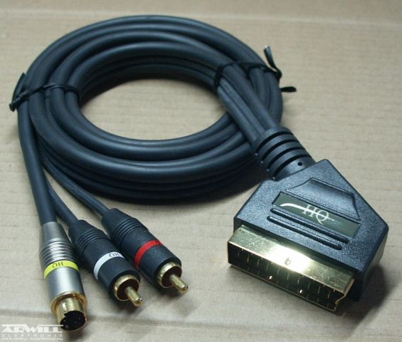 Scart - 2 RCA S-video kábel, 1,5m