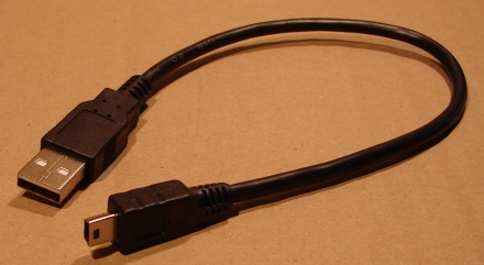 USB A/USB B mini 5p. kábel, 0,3m