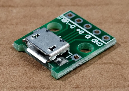 USB B micro 5 pólusú aljzat teszt modul