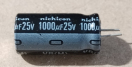 1000uF, 25V, elektrolit kondenzátor