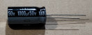 1000uF, 50V, elektrolit kondenzátor