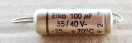 100uF, 35/40V, axiális elektrolit kondenzátor 100uF, 35/40V, axiális elektrolit kondenzátor
