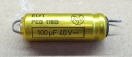 100uF, 40V, LL, axiális elektrolit kondenzátor