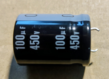 100uF, 450V, elektrolit kondenzátor