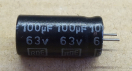 100uF, 63V, elektrolit kondenzátor