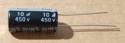 10uF, 450V, LL, elektrolit kondenzátor