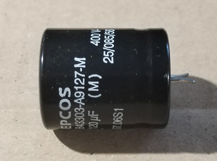 120uF, 400V, elektrolit kondenzátor