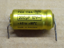 200uF, 10V, LL, elektrolit kondenzátor