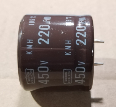 220uF, 450V, elektrolit kondenzátor