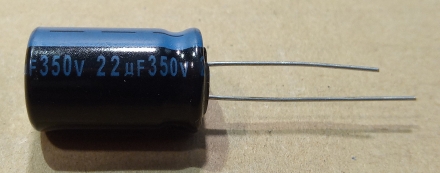 22uF, 350V, elektrolit kondenzátor