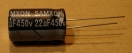 22uF, 450V, elektrolit kondenzátor