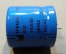 3300uF, 50V, elektrolit kondenzátor