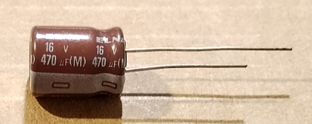470uF, 16V, elektrolit kondenzátor