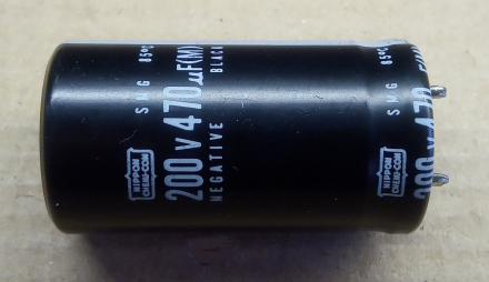 470uF, 200V, elektrolit kondenzátor