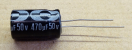 470uF, 50V, elektrolit kondenzátor