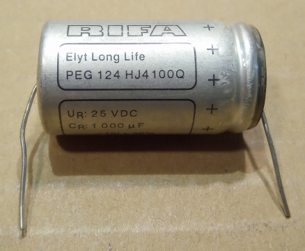 1000uF, 25V, LL, LOW ESR, axiális elektrolit kondenzátor