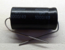 1000uF, 40V, axiális elektrolit kondenzátor