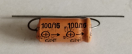 100uF, 16V, LL, axiális elektrolit kondenzátor