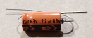 22uF 63V, axiális elektrolit kondenzátor