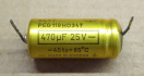 470uF, 25V, LL, axiális elektrolit kondenzátor