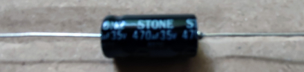 470uF, 35V, axiális elektrolit kondenzátor
