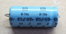 470uF, 40V, axiális elektrolit kondenzátor
