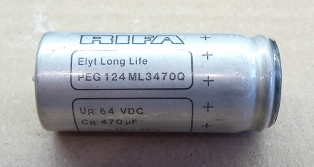 470uF, 64V, LL, LOW ESR, axiális elektrolit kondenzátor