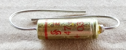 47uF, 25V, LL, axiális elektrolit kondenzátor