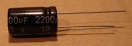 2200uF, 10V, elektrolit kondenzátor