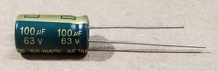 100uF, 63V, LOW ESR, elektrolit kondenzátor