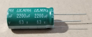 2200uF, 63V, LOW ESR, elektrolit kondenzátor